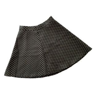 Halogen Nordstrom Brocade Skater Mini Skirt Black & Brown Pattern 4